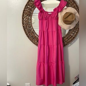 Pink Maxi Flouncy Dress